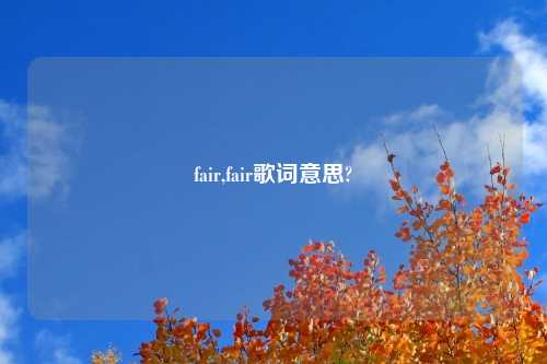 fair,fair歌词意思?