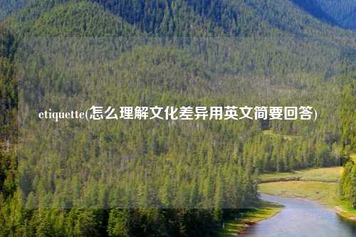 etiquette(怎么理解文化差异用英文简要回答)