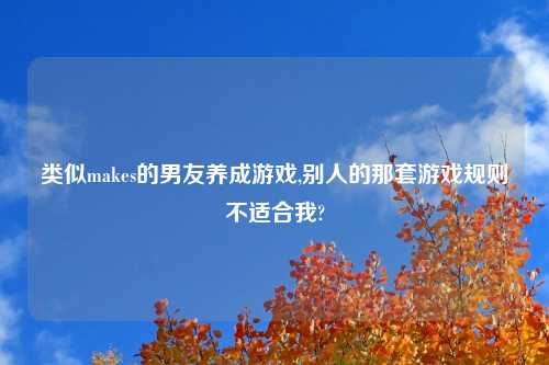类似makes的男友养成游戏,别人的那套游戏规则不适合我?