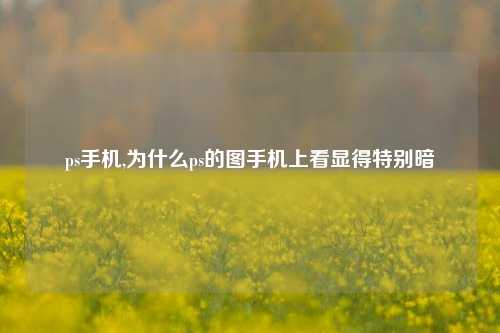 ps手机,为什么ps的图手机上看显得特别暗