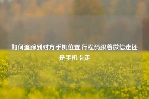 如何追踪到对方手机位置,行程码跟着微信走还是手机卡走