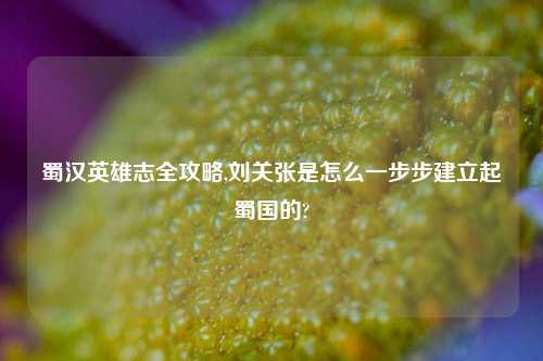 蜀汉英雄志全攻略,刘关张是怎么一步步建立起蜀国的?