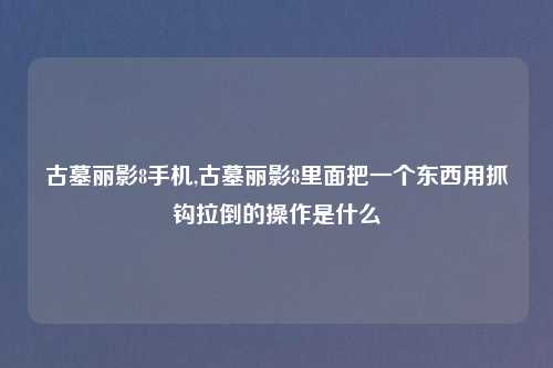 古墓丽影8手机,古墓丽影8里面把一个东西用抓钩拉倒的操作是什么