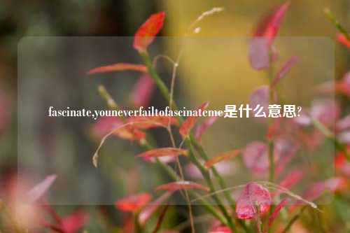 fascinate,youneverfailtofascinateme是什么意思?