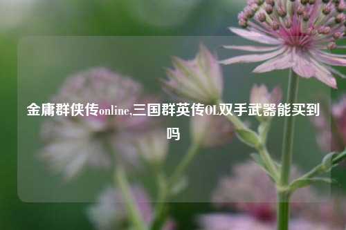 金庸群侠传online,三国群英传OL双手武器能买到吗