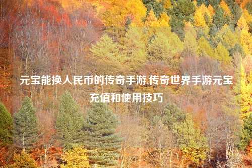 元宝能换人民币的传奇手游,传奇世界手游元宝充值和使用技巧
