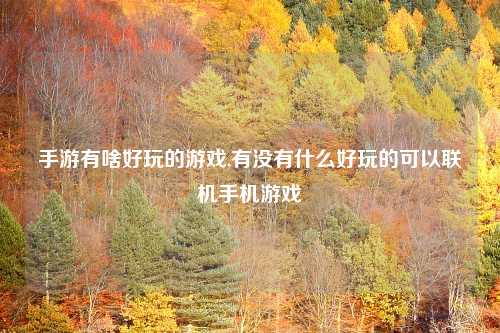 手游有啥好玩的游戏,有没有什么好玩的可以联机手机游戏