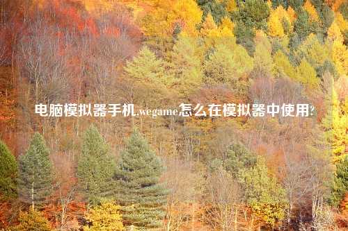 电脑模拟器手机,wegame怎么在模拟器中使用?