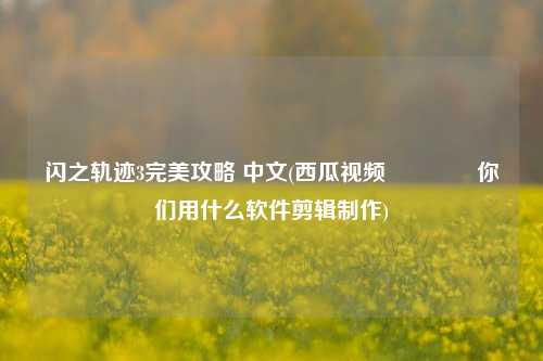 闪之轨迹3完美攻略 中文(西瓜视频🍉你们用什么软件剪辑制作)