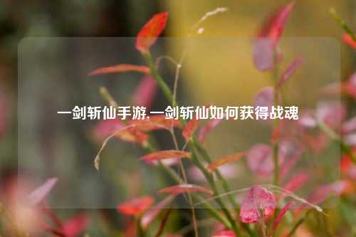 一剑斩仙手游,一剑斩仙如何获得战魂