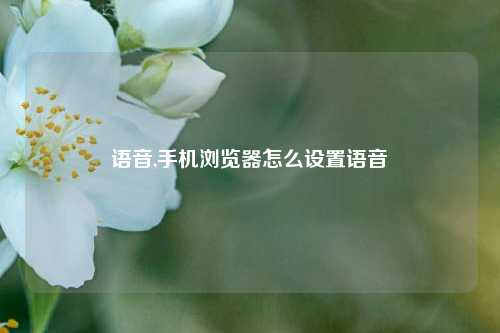 语音,手机浏览器怎么设置语音