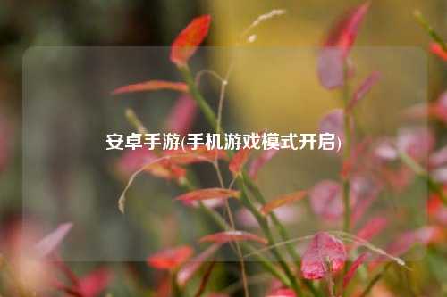 安卓手游(手机游戏模式开启)