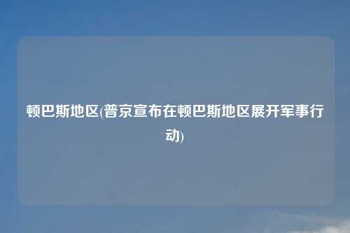 顿巴斯地区(普京宣布在顿巴斯地区展开军事行动)