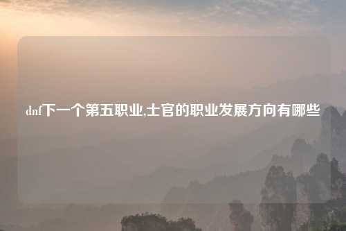 dnf下一个第五职业,士官的职业发展方向有哪些