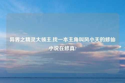 异界之精灵大领主,找一本主角叫风小天的修仙小说在修真?