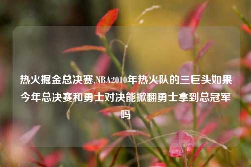 热火掘金总决赛,NBA2010年热火队的三巨头如果今年总决赛和勇士对决能掀翻勇士拿到总冠军吗