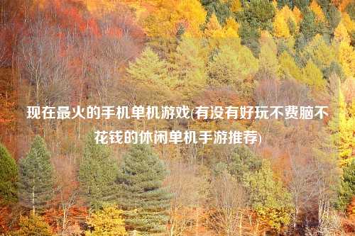 现在最火的手机单机游戏(有没有好玩不费脑不花钱的休闲单机手游推荐)
