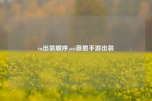 vn出装顺序,uzi薇恩手游出装