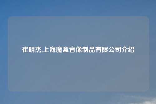 崔明杰,上海魔盒音像制品有限公司介绍