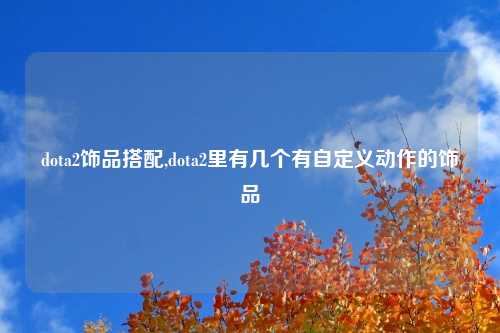 dota2饰品搭配,dota2里有几个有自定义动作的饰品