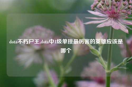 dota不朽尸王,dota中1级单挑最厉害的英雄应该是哪个