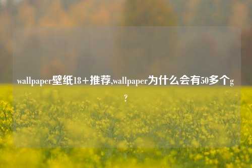 wallpaper壁纸18+推荐,wallpaper为什么会有50多个g?