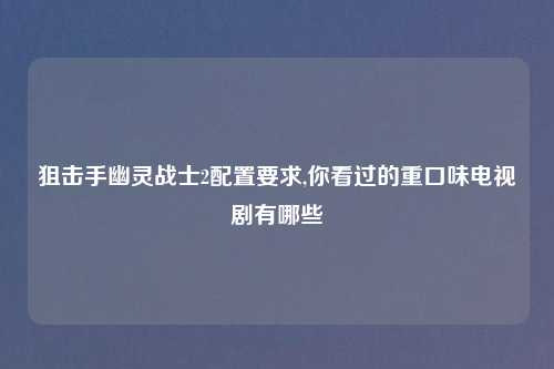 狙击手幽灵战士2配置要求,你看过的重口味电视剧有哪些