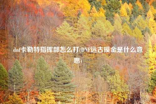 dnf卡勒特指挥部怎么打(DNF远古摸金是什么意思)