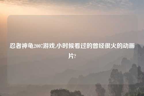忍者神龟2007游戏,小时候看过的曾经很火的动画片?