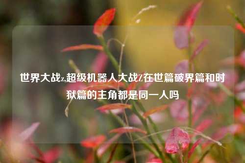 世界大战z,超级机器人大战Z在世篇破界篇和时狱篇的主角都是同一人吗