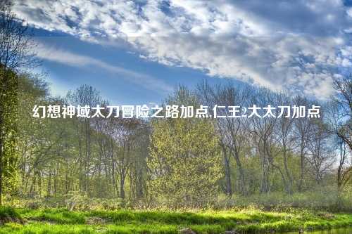 幻想神域太刀冒险之路加点,仁王2大太刀加点