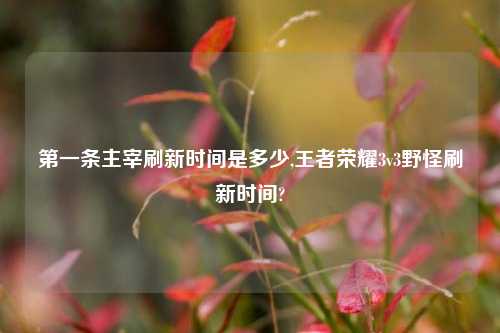 第一条主宰刷新时间是多少,王者荣耀3v3野怪刷新时间?