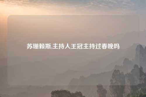 苏珊赖斯,主持人王冠主持过春晚吗