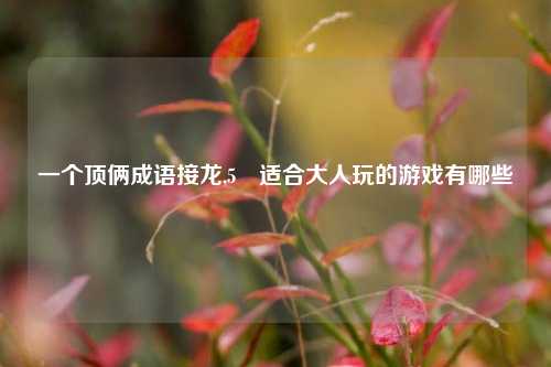 一个顶俩成语接龙,5 适合大人玩的游戏有哪些