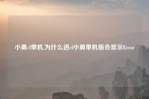小勇cf单机,为什么进cf小勇单机版会显示Error
