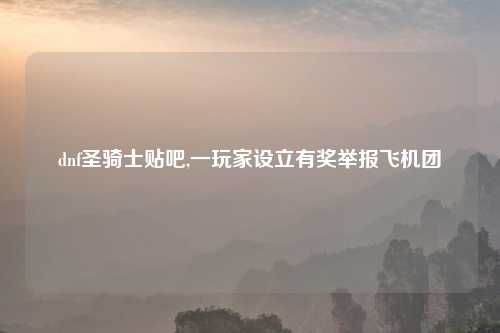 dnf圣骑士贴吧,一玩家设立有奖举报飞机团