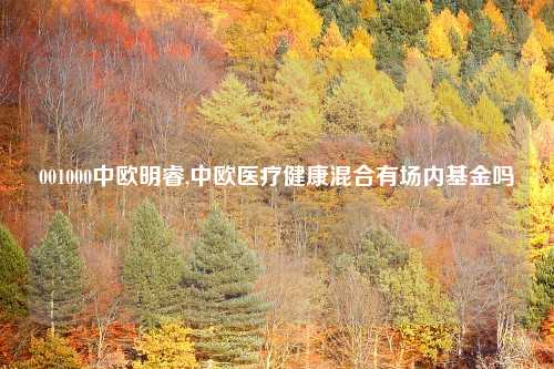 001000中欧明睿,中欧医疗健康混合有场内基金吗