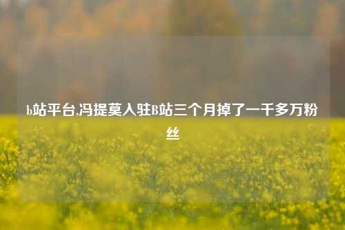 b站平台,冯提莫入驻B站三个月掉了一千多万粉丝