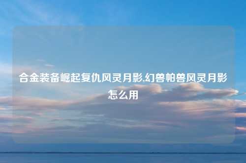 合金装备崛起复仇风灵月影,幻兽帕兽风灵月影怎么用