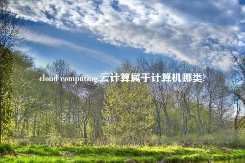 cloud computing,云计算属于计算机哪类?