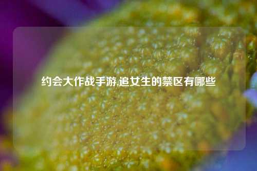 约会大作战手游,追女生的禁区有哪些