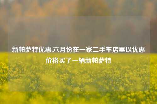 新帕萨特优惠,六月份在一家二手车店里以优惠价格买了一辆新帕萨特