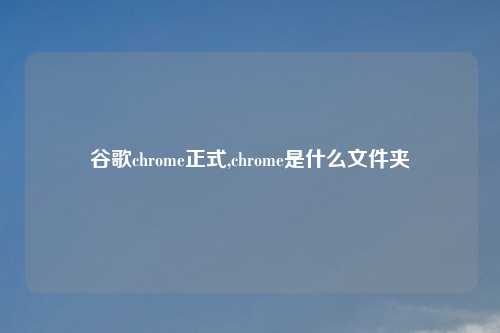 谷歌chrome正式,chrome是什么文件夹