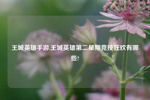 王城英雄手游,王城英雄第二星期竞技狂欢有哪些?