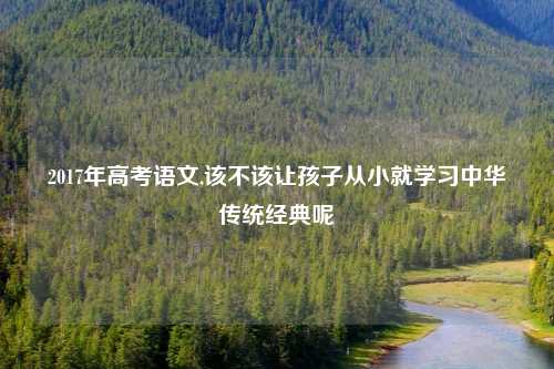 2017年高考语文,该不该让孩子从小就学习中华传统经典呢