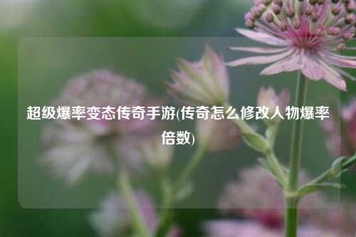 超级爆率变态传奇手游(传奇怎么修改人物爆率倍数)