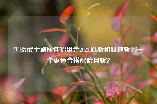 黑暗武士刷图连招组合2022,跃斩和跃地斩哪一个更适合搭配暗月斩？