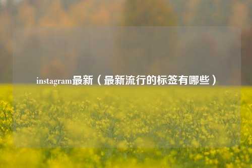 instagram最新（最新流行的标签有哪些）