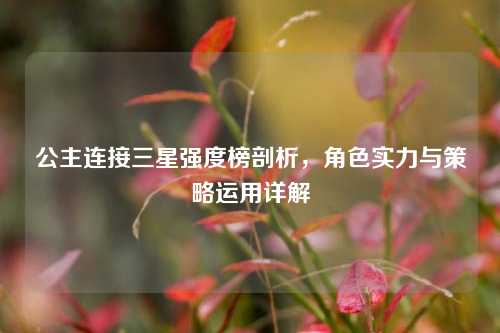 公主连接三星强度榜剖析，角色实力与策略运用详解