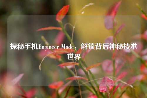 探秘手机Engineer Mode，解锁背后神秘技术世界